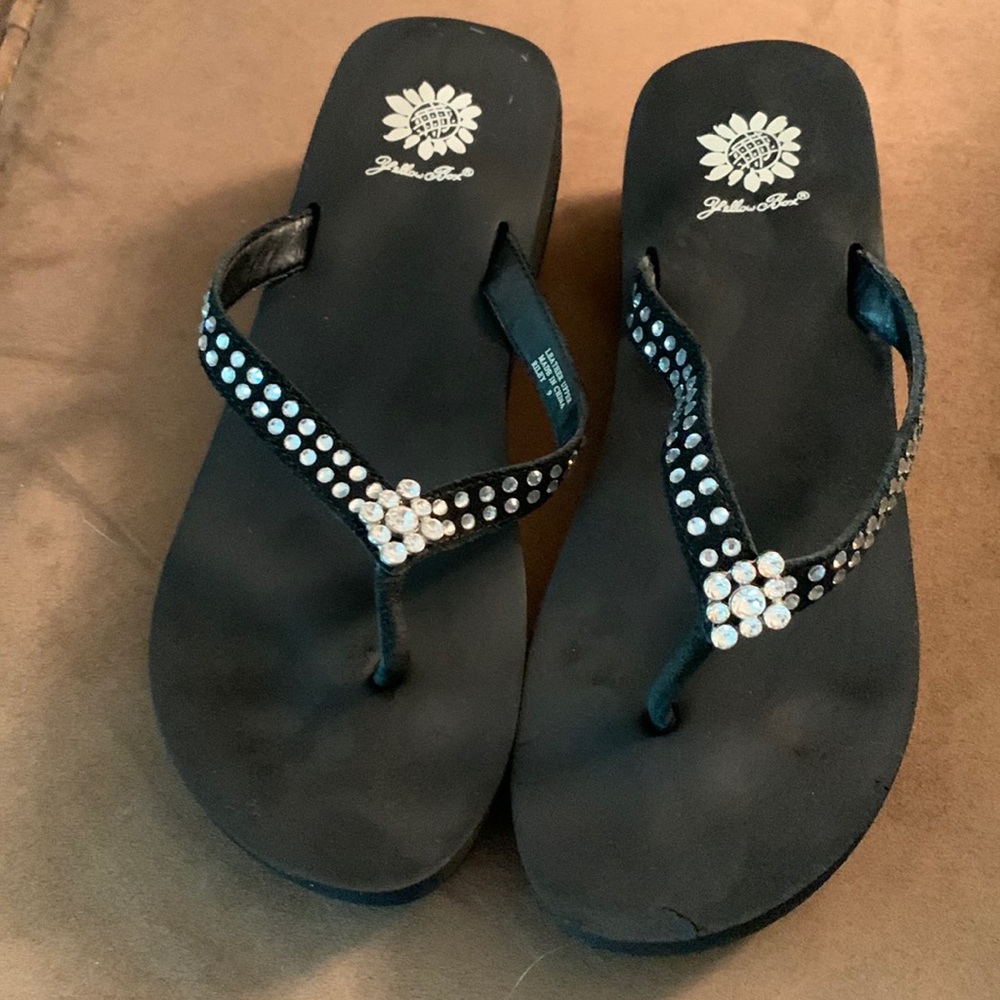 Yellow Box flip flops